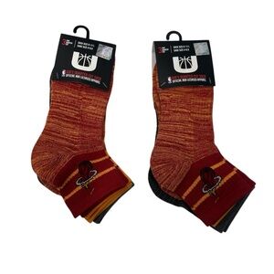 NBA Miami Heat Kids Quarter Cut Socks Shoe Size 4-9.5 3 Pair‎ Each Lot Of 2 New
